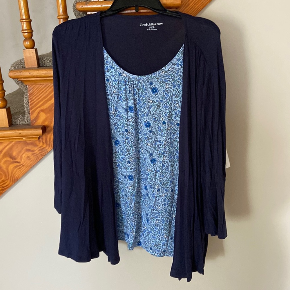 NWT Croft & barrow lightweight cardigan with connected tank